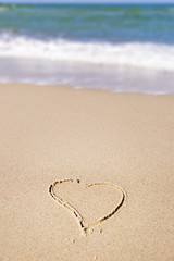 Heart in sand on the beach