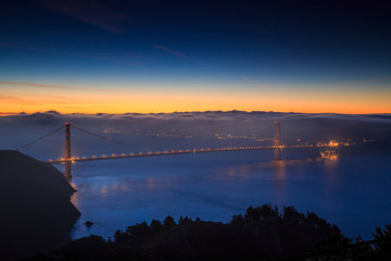 Golden Gate Bridge and downtown San Francisco