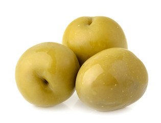 Green olives isolated