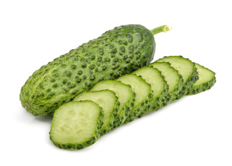Cucumbers isolated on white