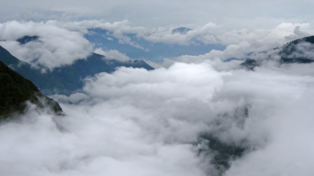Timelapse of Foggy Himalayas mountains. Nepal