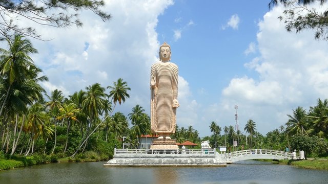 Peraliya Buddha Statue, the Tsunami Memorial in Hikkaduwa, Sri L
