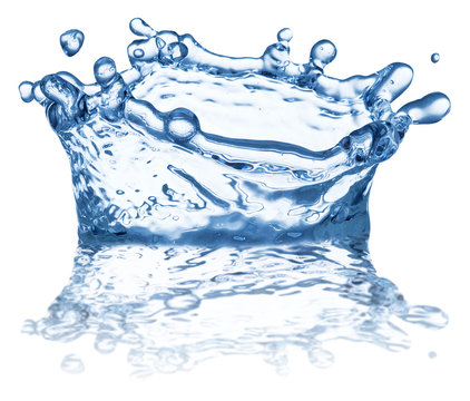 Splash of water in the shape of crown. Clipping paths.