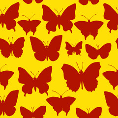 Obraz premium vector seamless pattern of butterflies