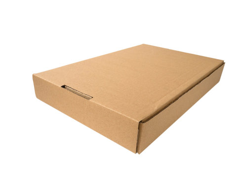 Flat cardboard box isolated on white