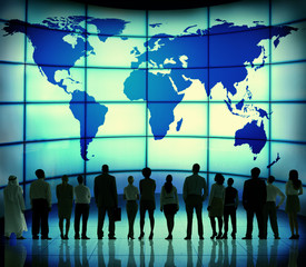 Global Business People Corporate World Map Concept