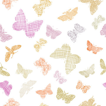 seamless pattern with decorative butterflies