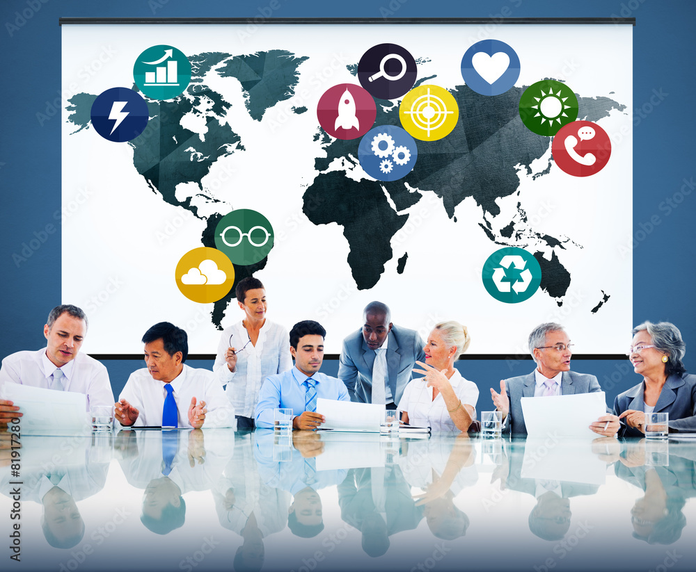 Poster global communications social networking connection concept