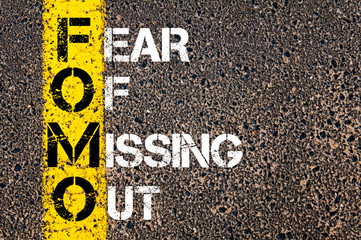 Social Media Acronym FOMO as FEAR OF MISSING OUT - 81917247