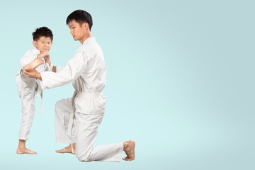 Karate. Teacher and the Student
