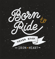 Vintage hand drawn lettering composition, biker theme