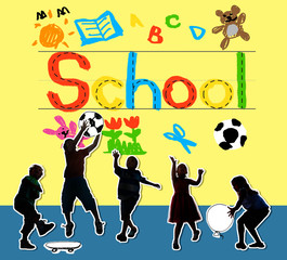 Kids Imagination Handwriting School Learning Concept