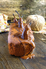 chocolate cake with pears