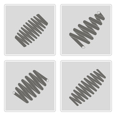 set of monochrome icons with Springs for your design