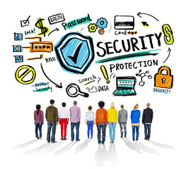 Ethnicity People Looking up Security Protection Firewall Concept