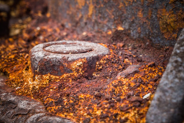 Rusty bolt and nut