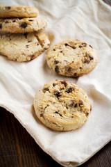freshly baked chocolate chip cookies