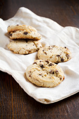 freshly baked chocolate chip cookies
