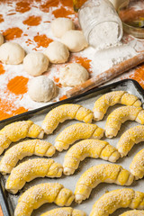 croissant dough ready for oven