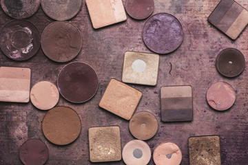 Colorful eye shadows palette. Makeup background