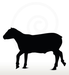 sheep silhouette with trot pose