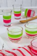 Thai style dessert-Coconut and juice jelly