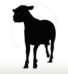sheep silhouette with trot pose