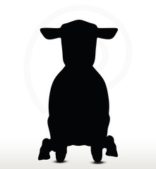 sheep silhouette with laying pose