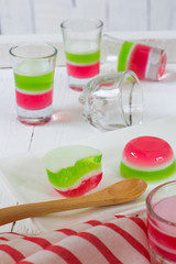 Thai style dessert-Coconut and juice jelly