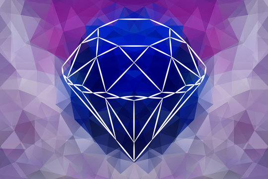 Vector Abstract Jewelry diamond, geometric shape of gemstone