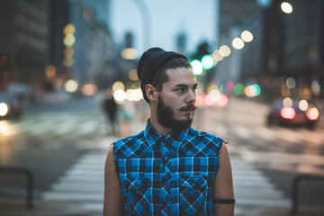 young handsome bearded hipster man