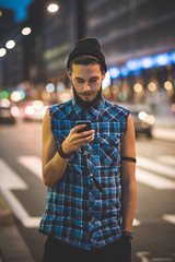 young handsome bearded hipster man