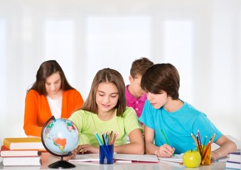 Fototapeta premium Child, school, student.
