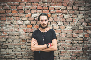 young handsome bearded hipster man