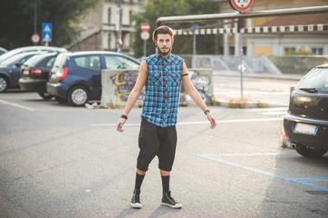 young handsome bearded hipster man