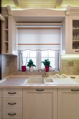 Fototapeta na wymiar modern luxury white kitchen interior