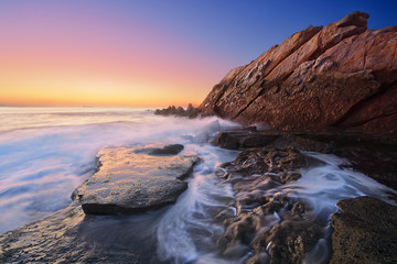 Azkorri beach at sunset