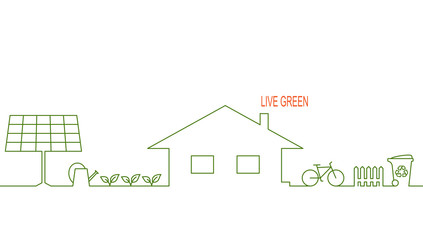 Living green and eco friendly house concept