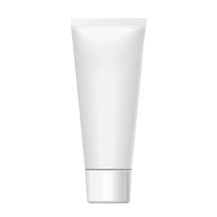 Realistic white tube. For cosmetics