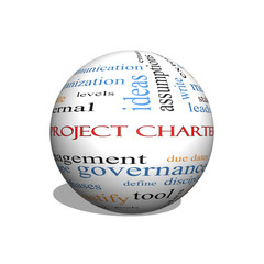 Project Charter 3D sphere Word Cloud Concept