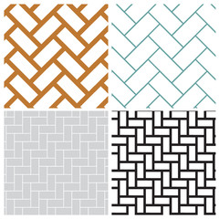 Set of rectangle weave overlap vector pattern background
