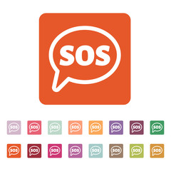 The sos icon. Help symbol. Flat