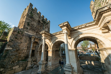 Fototapeta na wymiar Hadrian's Gate in Antalya, Turkey