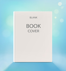 Blank vertical book cover, on a light blue backgraund