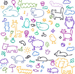 set of cartoon animals