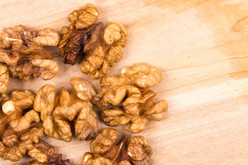 Close up of bunch walnut kendels.