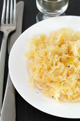 cabbage on the white plate