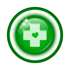 Cross with heart icon