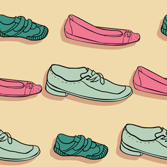 Seamless pattern with shoes