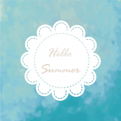 blue paint watercolor with art vintage card background in summer